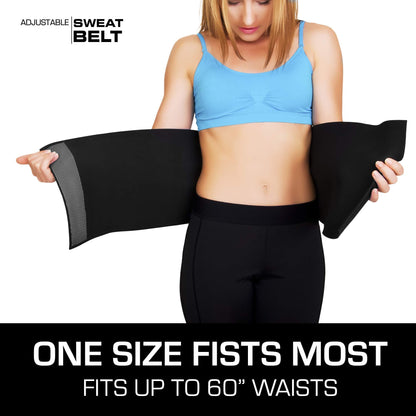 Aduro Waist Trainer for Men Women 12" Sweat Belt Waist Trimmer Stomach Slimming Body Shaper Exercise Equipment Adjustable Belt (Black)