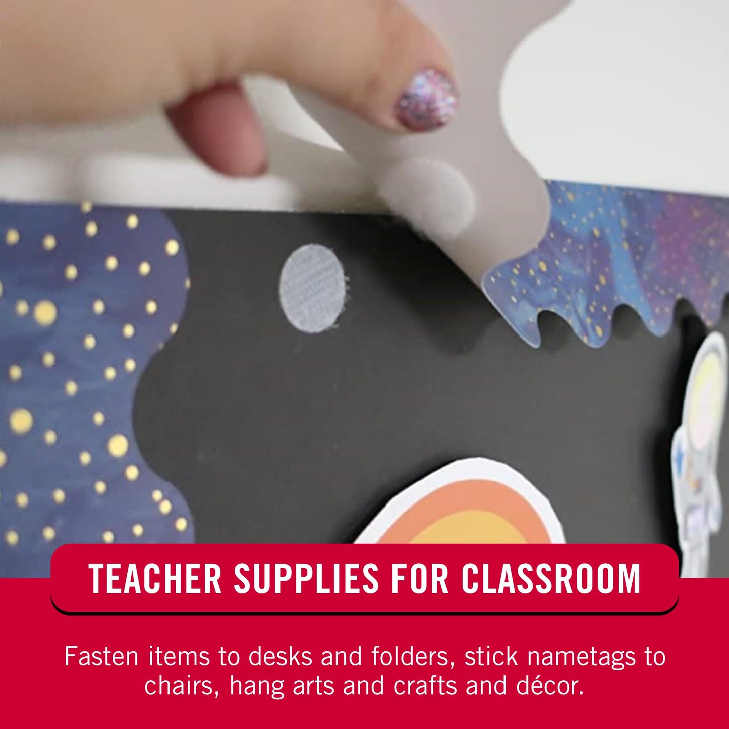 VELCRO Brand Dots with Adhesive Black | 200 Pk | 3/4" Circles | Sticky Back Round Hook and Loop Closures for Organizing, Arts and Crafts, School Projects