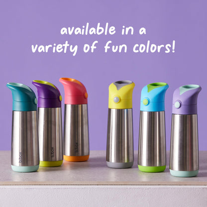 b.box 12 oz Insulated Water Bottle - Keeps Drinks Cold 8 Hours, Warm 6 Hours, Triple Wall Stainless Steel Kids Water Bottle w/Free Flow Silicone Straw, Leakproof & Dishwasher Safe