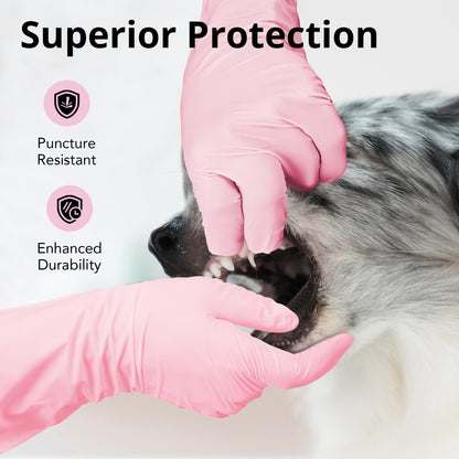 SwiftGrip Disposable Nitrile Dishwashing Gloves, Extended 12 Inches Cuff, 6-mil, Small, Cherry Blossom Cleaning Gloves for Latex-Free, Ideal for Cooking, Hair Dye, Spa (Box of 100)