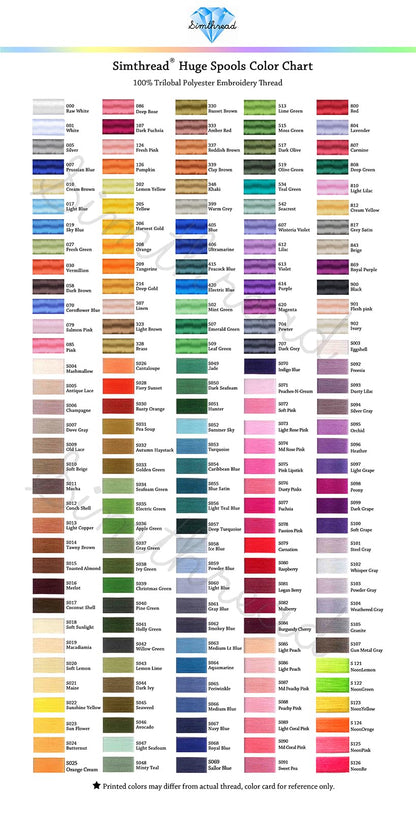 Simthread 5500Yds Embroidery Thread, 5000M High-Yardage 40WT 100% Polyester Thread – 170+ Vivid Colors, High-Speed Rated – Compatible with Brother, Singer, Janome & More - Tangerine 209