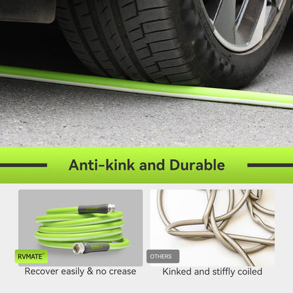RVMATE RV Water Hose 25FT, 5/8” Inner Diameter Drinking Water Hose Lead-free, No Leaking Garden Hose For RV/Trailer/Camping, RV Accessories