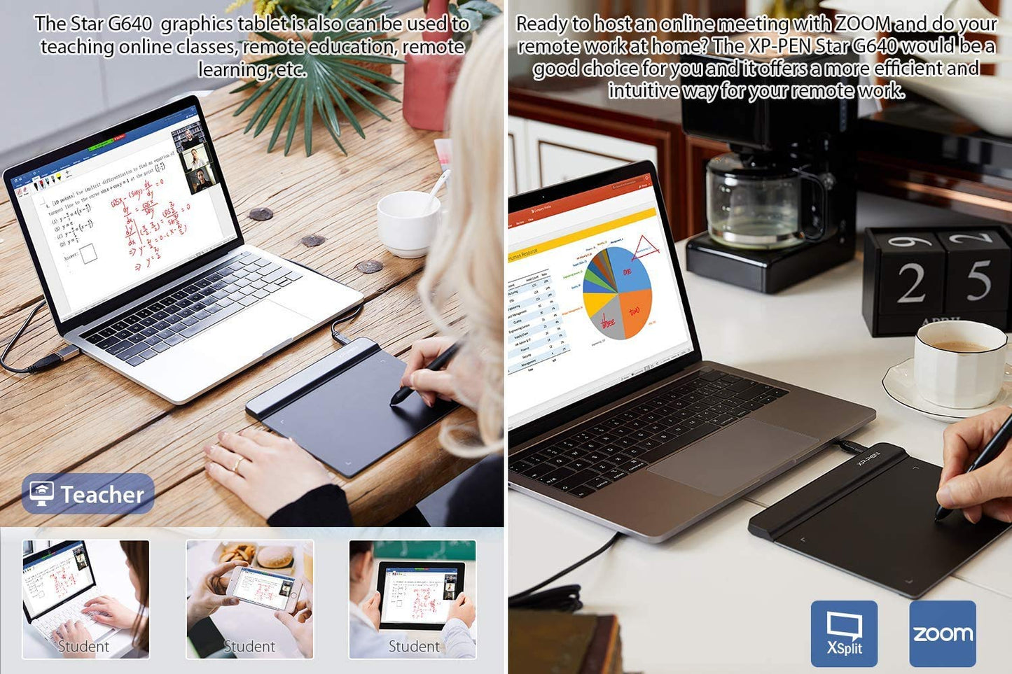 Drawing Tablet XPPen StarG640 Digital Graphic Tablet 6x4 Inch Art Tablet with Battery-Free Stylus Pen Tablet for Mac, Windows and Chromebook (Drawing/E-Learning/Remote-Working)