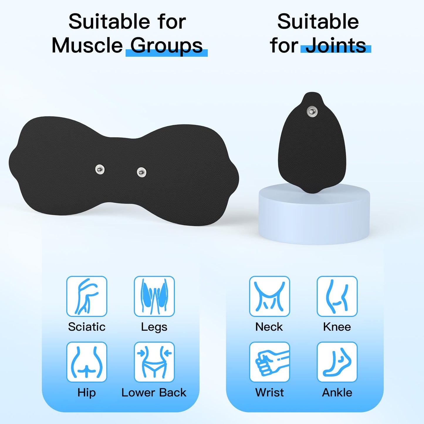 Wireless TENS & EMS Unit Back Pain Relief Massager - APP Controlled Bluetooth EMS Muscle Stimulator Machine for Back Shoulder Leg Neck Pain Relief (Black)