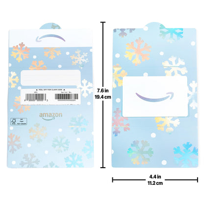 Amazon Physical Gift Card in Mini Envelope - Glistening Snowflakes | Christmas, Hanukkah, Winter