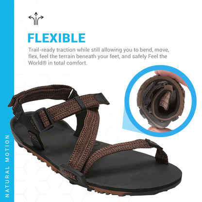 Xero Shoes Men's Z-Trail EV Barefoot Hiking Sandals, Multi-Brown, 12