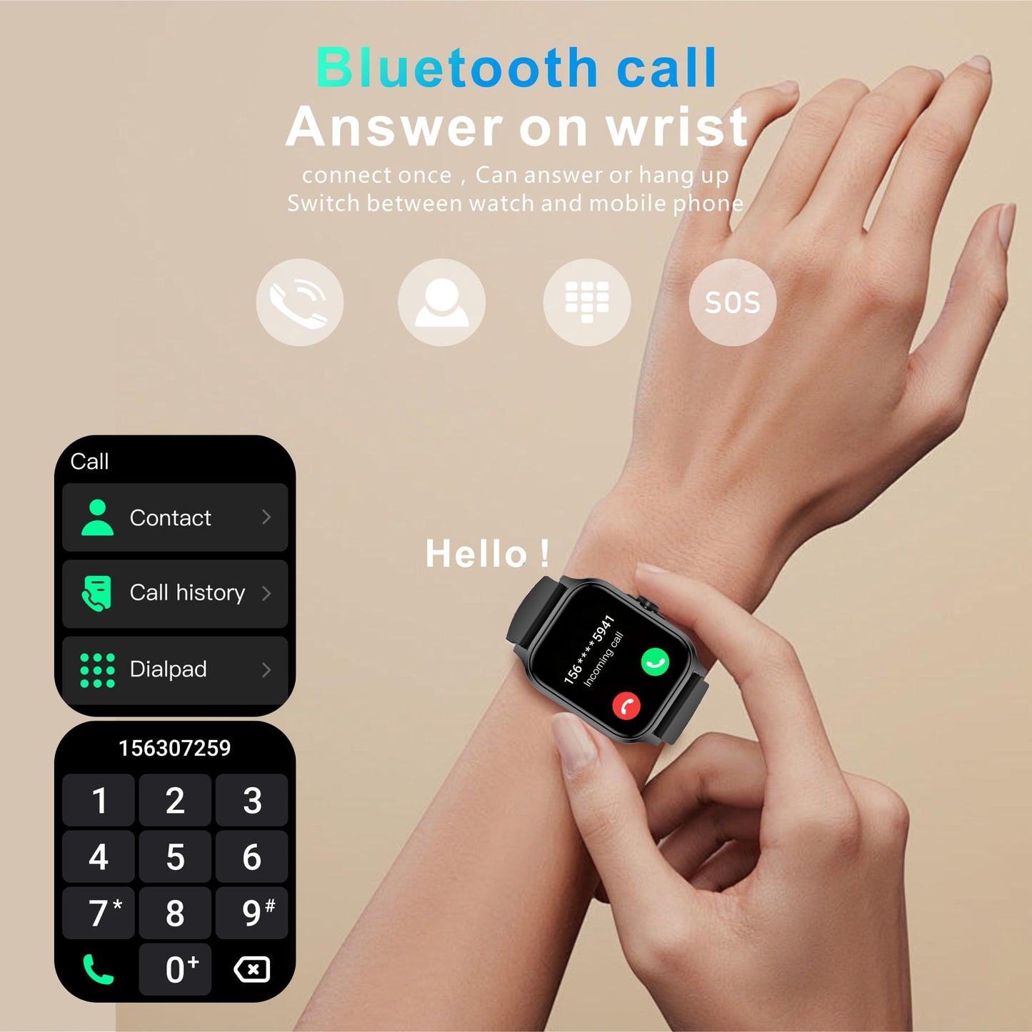 Yihou Fitness Tracker Heart Rate Blood Pressure Watch Blood Oxygen Monitor Pedometer Step Counter Activity Tracker Big Fitness Tracker for Women Men Smart Watch for Android Phones Compatible iPhone