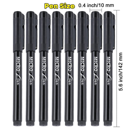 Dyvicl Hand Lettering Pens, Calligraphy Brush Pens Art Markers for Beginners Writing, Sketching, Drawing, Illustration, Scrapbooking, Journaling, Black Ink Pen Set, 8 Sizes