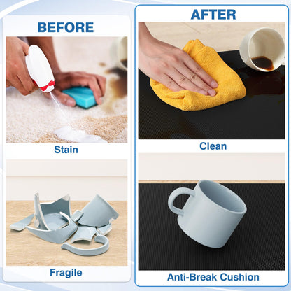 StepRite Kitchen Mats, 2PCS Kitchen Rugs, Cushioned Anti Fatigue Kitchen Mats for Floor, Non-Slip Standing Desk Mat, Waterproof Kitchen Rug Set for Kitchen, Floor, Office, 17.3"x30"+17.3"x47", Black