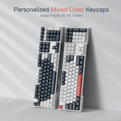 Redragon K668 RGB Gaming Keyboard, 108 Keys Wired Mechanical Keyboard w/Extra 4 Hotkeys, Sound Absorbing Foams, Upgraded Hot-swappable Socket, Mixed Color Keycaps x 2 Sets, Red Switch