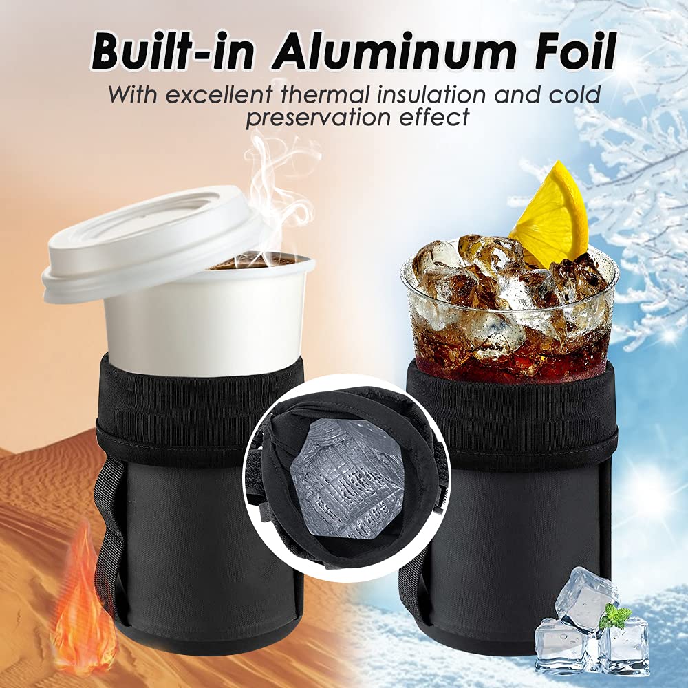 WOTOW Bike Water Bottle Holder- Insulated Bicycle Cup Holder with Shoulder Strap, Bike Drink Holder with Phone Storage for Adult Kids, Handlebar Cycling Water Bottle Cage for Mountain Touring