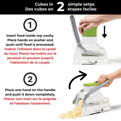 Starfrit Pro Fry Cutter & Cuber - 3-in-1 - Homemade French Fries, Slices and Diced Cubes Potato & Vegetable