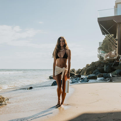 BOTTLE BOTTLE Insulated Water Bottle Coffee Tumblers with Dual-use Lid and Straw Double Walled Iced Travel Coffee Mug for Woman and Man 24oz Stainless Steel Tumbler with Handle（Ivory White）