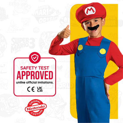 Disguise Nintendo Super Mario Bros DISK73689L Classic Costume, (Small 4-6 years), Red, Blue