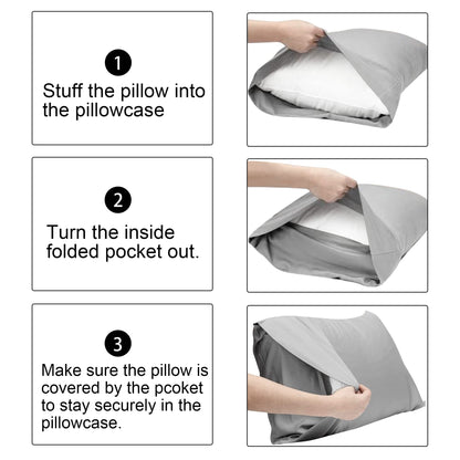 FLXXIE 2 Pack Microfiber Toddler Pillowcases, 14x20 Inches Fits Baby Pillow Sized 12x16, 13x18 or 14x20, Soft and Cozy Small Travel Pillow Covers with Envelope Closure, Navy