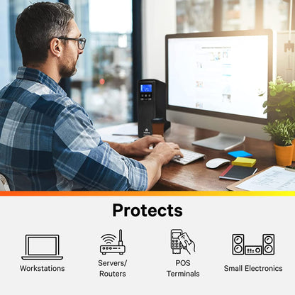 Vertiv Liebert PSA5 UPS - 1000VA/600W 120V Line Interactive AVR Tower UPS, 10 outlets, 2 USB Charging Ports, Battery Backup w/ Surge Protection, 3 year warranty, Energy Star Certified (PSA5-1000MT120)