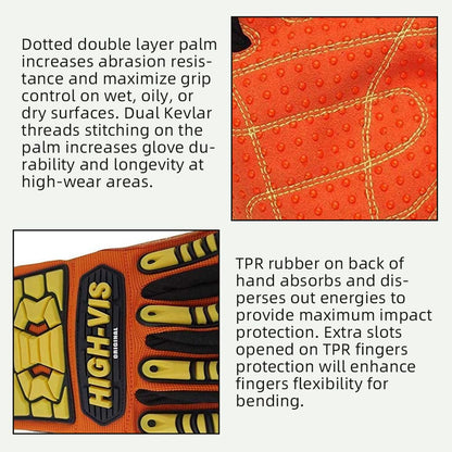 Seibertron High-Vis SDX2 Resistant Reducing Anti-Impact Mechanics Heavy Duty Safety Rescue Gloves CE EN388 4232 L