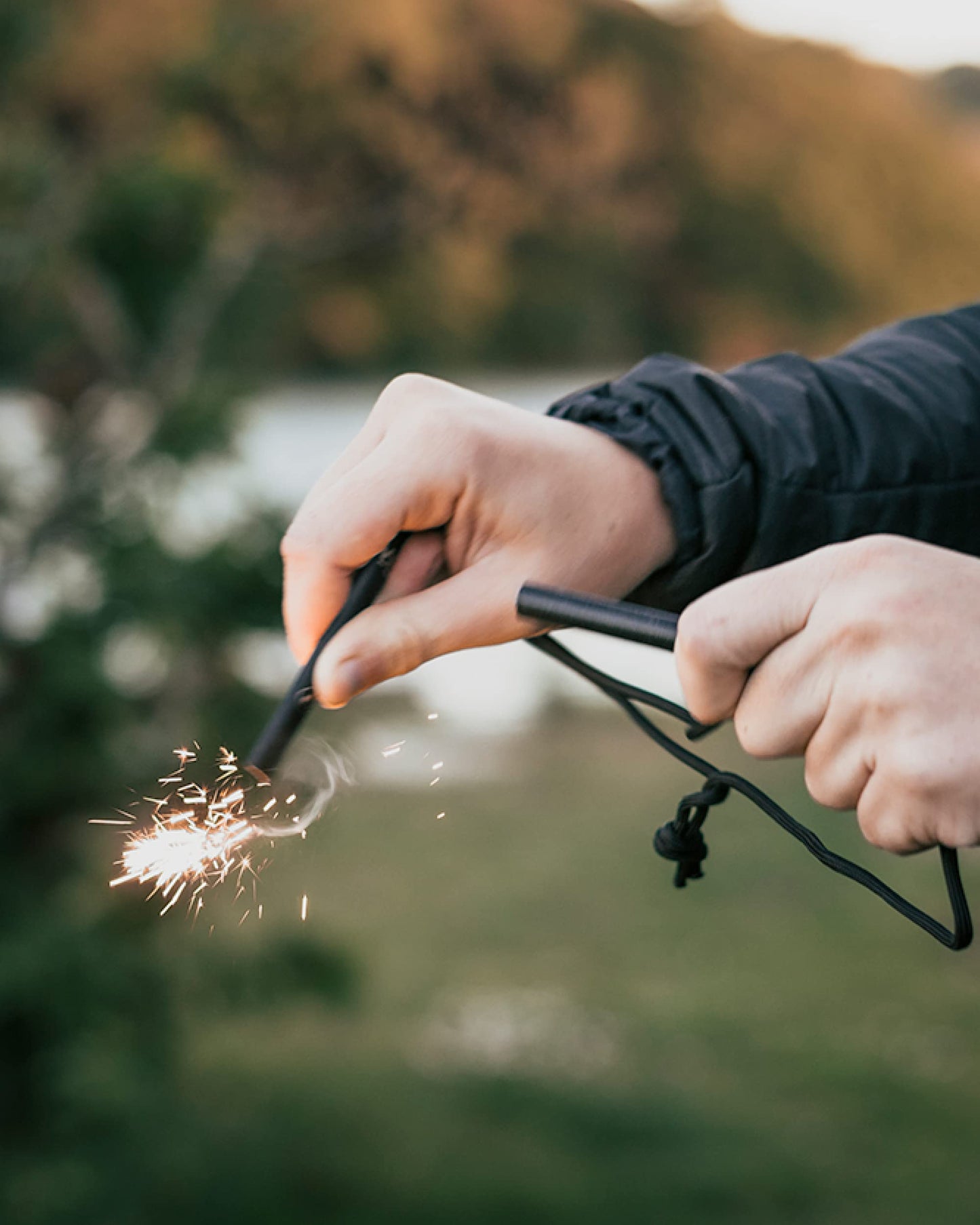 Wolf and Grizzly Fire Set - Fire Starter Survival Tool/Ferro Rods with Striker | Superior to Flint and Steel | Backpacking Gear | Fire Starter Kit for Campfires