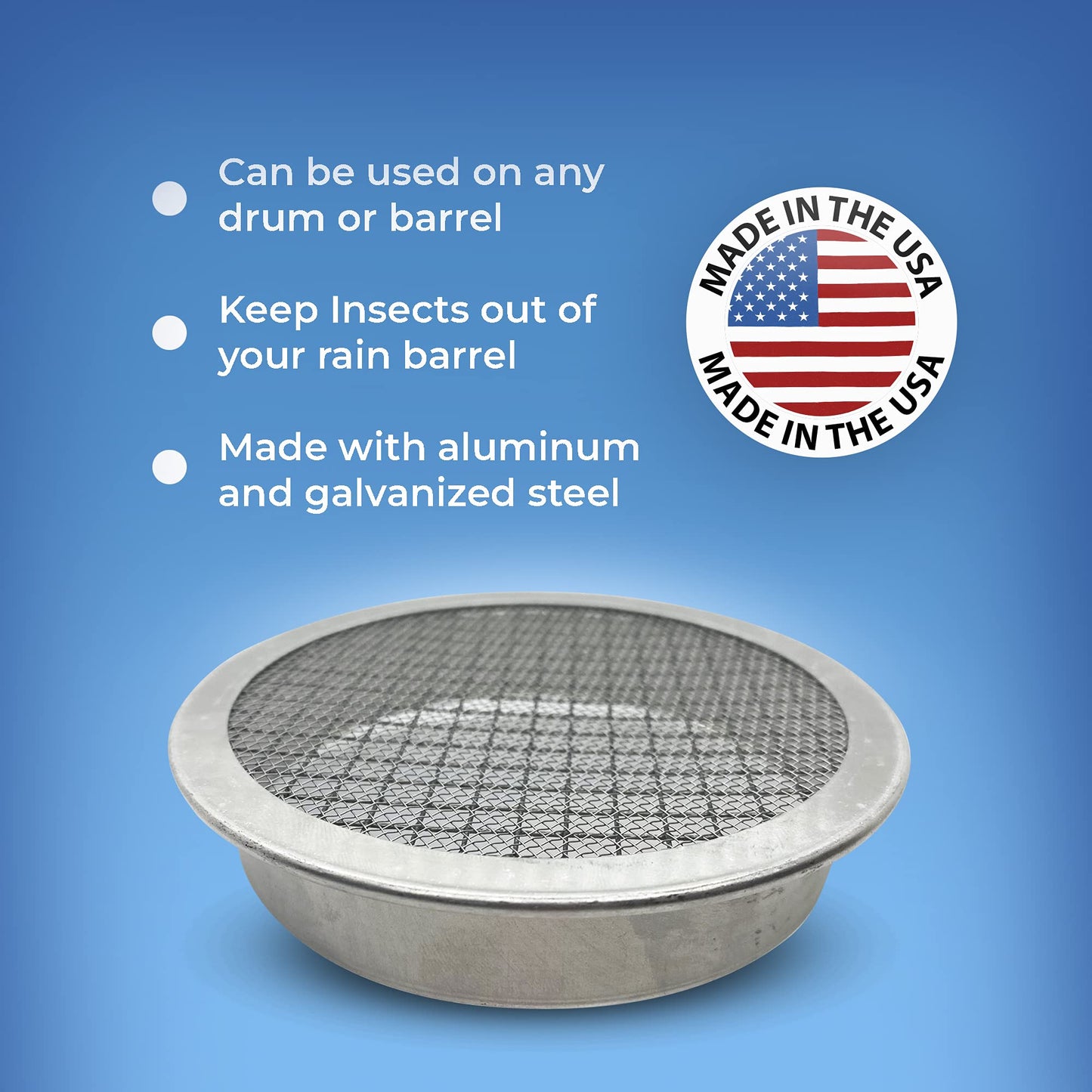 Rain Barrel Screen: 6 inch Round Double Screen Aluminum Does NOT fit IBC Tote