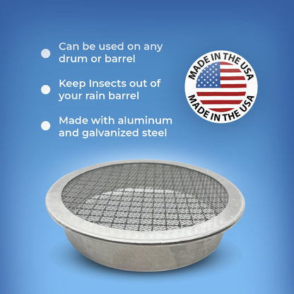 Rain Barrel Screen: 6 inch Round Double Screen Aluminum Does NOT fit IBC Tote