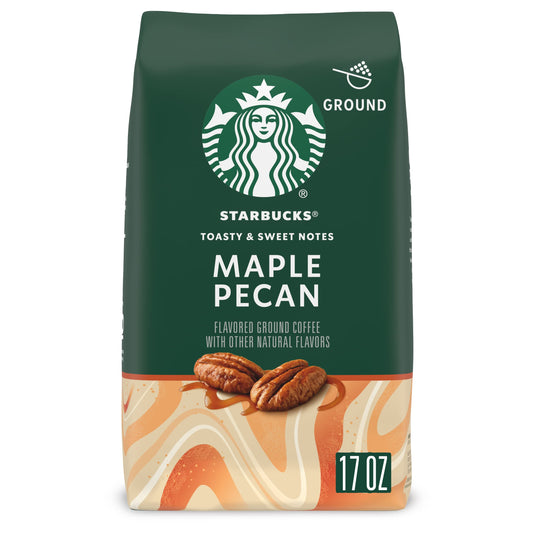 Starbucks Ground Coffee, Maple Pecan Flavored Coffee, Naturally Flavored, 100% Arabica, 1 bag (17 oz)
