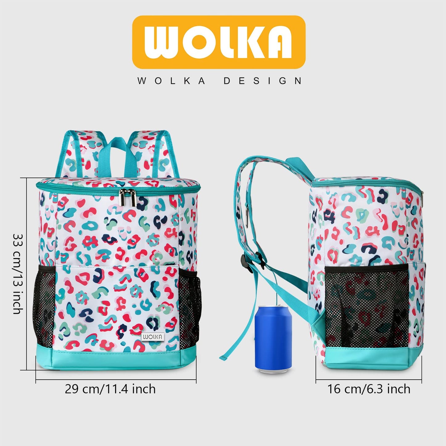 Wolka Cooler Backpack 30 Cans,Portable Backpack Coolers Insulated Leak Proof,Waterproof Soft Sided Cooler Bag for Travel,Beach,Camping,Picnic,Lunch Backpack for Women (Water Elf)