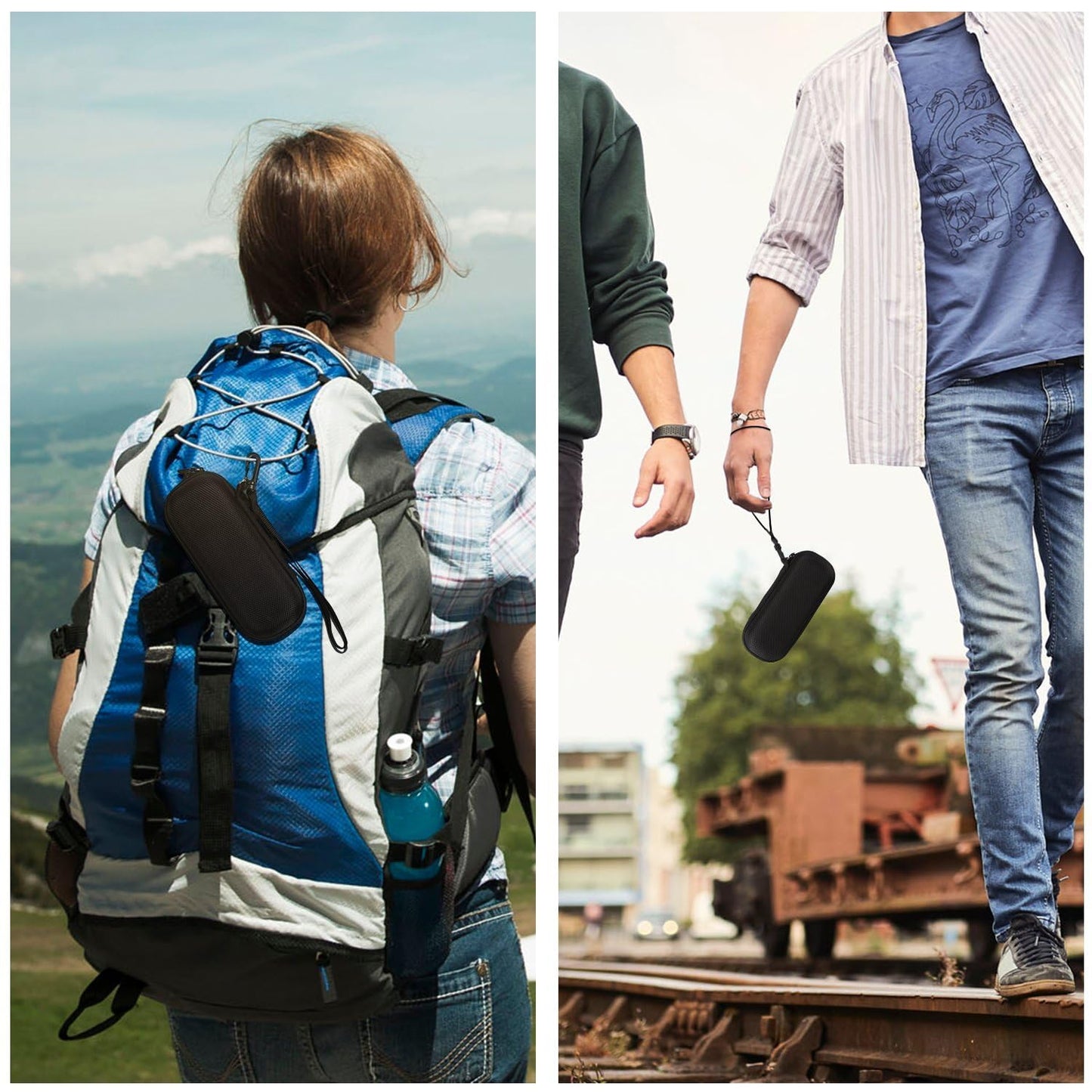 AGPTEK Carrying Case, EVA Zipper Carrying Hard Case Cover for Digital Voice Recorders, MP3 Players, Storage Holder for 3D Printing Pen, USB Cable, Earphones, Memory Cards, U Disk, Black