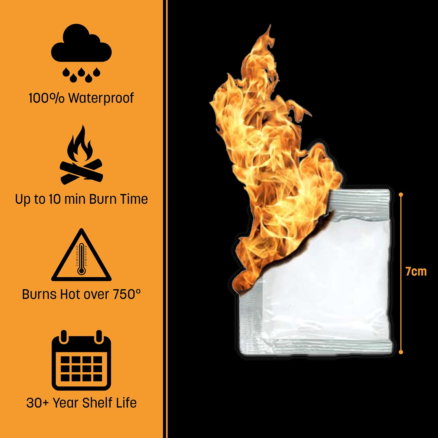 QuickLight by QUICKSURVIVE All-Purpose 100% Waterproof Fire Starters - Fire Starters for Campfires, Wood, Fire Pit, Fireplace, Charcoal, & More - All-Weather & Non-Combustible - 50 Piece Canister