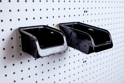 WallPeg Pegboard Bins - 6 Each 7" & 6 Each 5" ORGANIZING Bins - Hooks to Peg Board Panel Organize Hardware Arrange Accessories Workbench Tool Organizer Garage Storage -Made in USA-