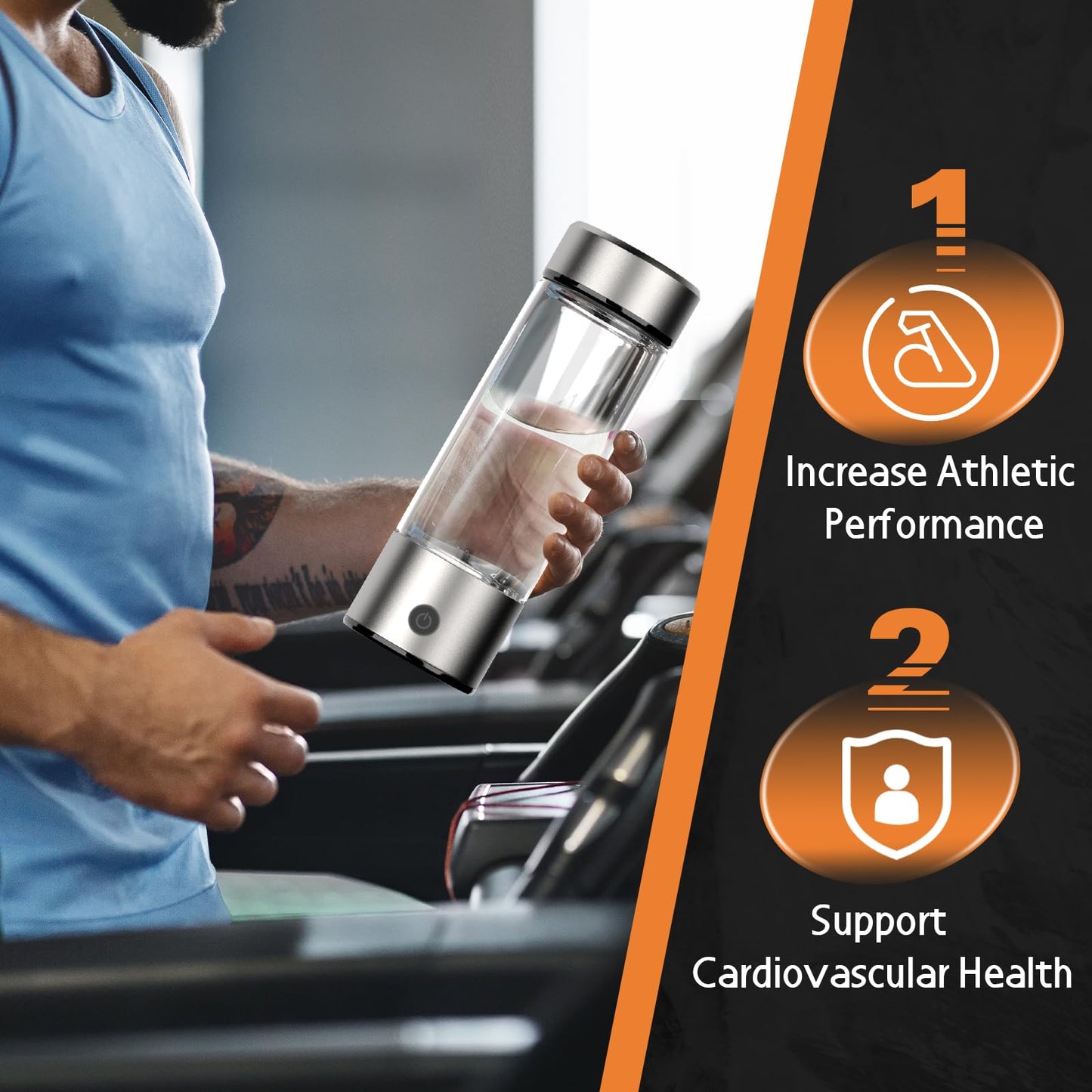 Fakllod Hydrogen Water Bottle Generator, Portable Rechargeable aquahealth Hydrogen Water, Hydrogen Water Ionizer Machine, with SPE/PEM Technology, for Home Office Travel Fitness Drinking