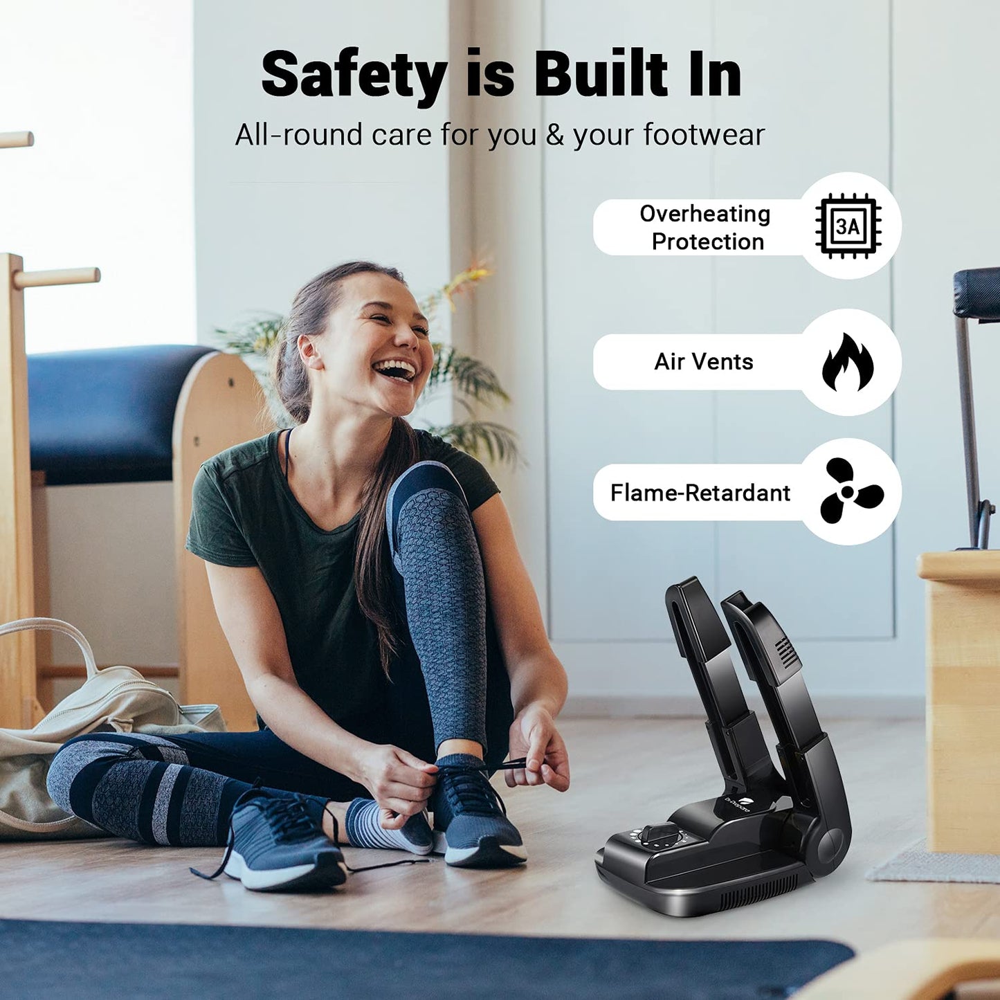 Dr. Prepare Boot Dryer Shoe Dryer, Glove Dryer & Boot Warmer with Heat Blower, Portable Adjustable Rack and Timer, Folding Design & Quick Drying for Shoes, Gloves, Hats, Socks, Ski Boots