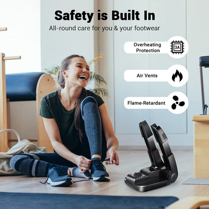 Dr. Prepare Boot Dryer Shoe Dryer, Glove Dryer & Boot Warmer with Heat Blower, Portable Adjustable Rack and Timer, Folding Design & Quick Drying for Shoes, Gloves, Hats, Socks, Ski Boots