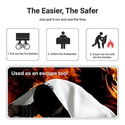 2025 Emergency Fire Blanket, 2 Pack Fire Extinguisher Blanket, Fire Suppression Blanket, Flame Retardant Towel Fire Safety Cloth for Home, Kitchen, School, Grill, Car, Office, Warehouse(40” x 40”)
