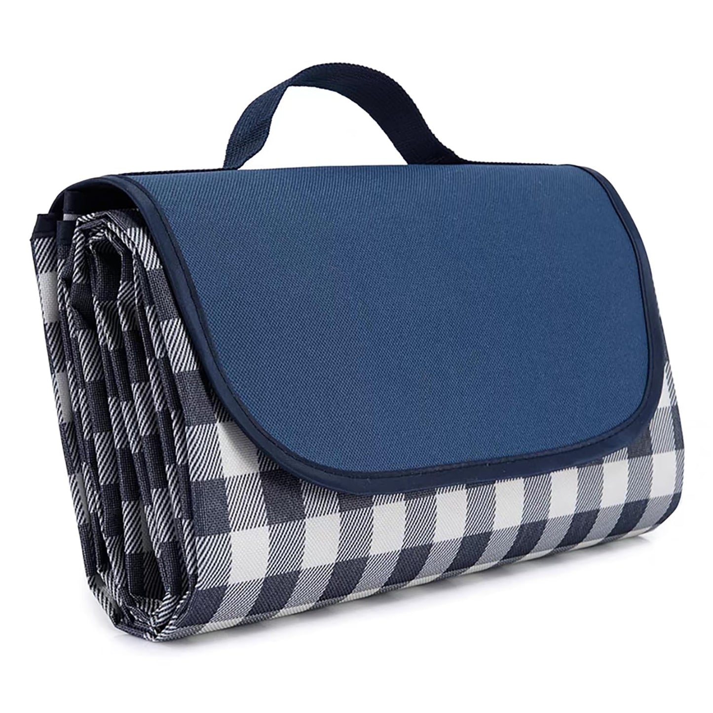 Wind Tour Family Outdoor Waterproof Durable Picnic Blankets with Carry Strap Foldable Sandproof Picnic Floor Mat for Kids Playground Camping Hiking Grass Travelling (1, Grey Grid)