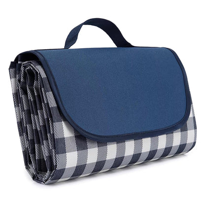 Wind Tour Family Outdoor Waterproof Durable Picnic Blankets with Carry Strap Foldable Sandproof Picnic Floor Mat for Kids Playground Camping Hiking Grass Travelling (1, Grey Grid)