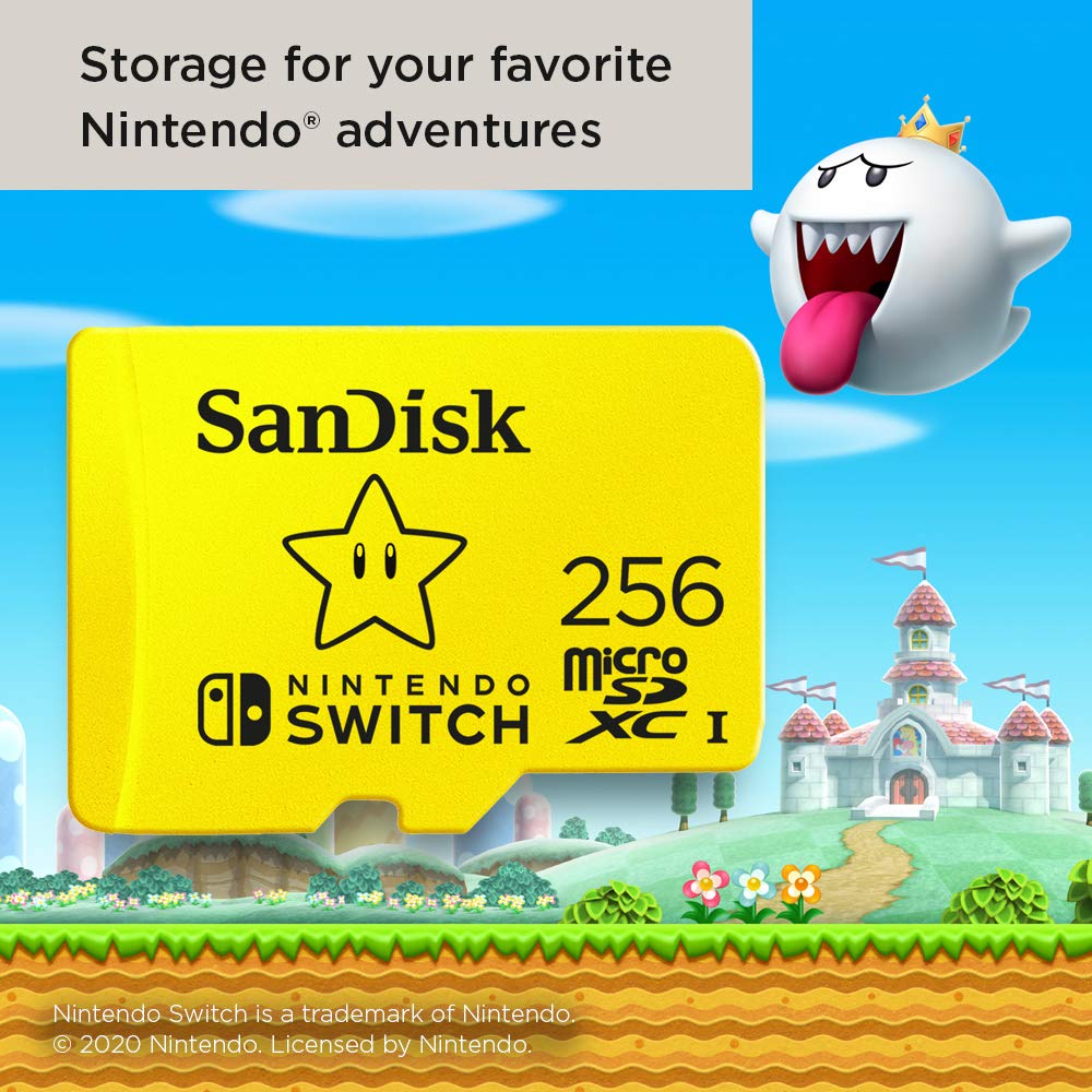 SanDisk 256GB microSD Card, Licensed for Nintendo-Switch - Made for Nintendo-Switch 1, OLED, and Lite - SDSQXAO-256G-GNCZN