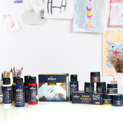 BLUEBIRD Fabric Paint, Midnight Blue, 3.4 Fl Oz, Permanent Fabric Paints for Clothes, Furniture Upholstery