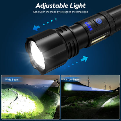 Sigoobal Rechargeable Flashlight, High Lumens Super Bright Flash Light, 7 Modes with COB Work Light, IPX6 Waterproof, Powerful Handheld LED Flashlights for Home Camping Hiking