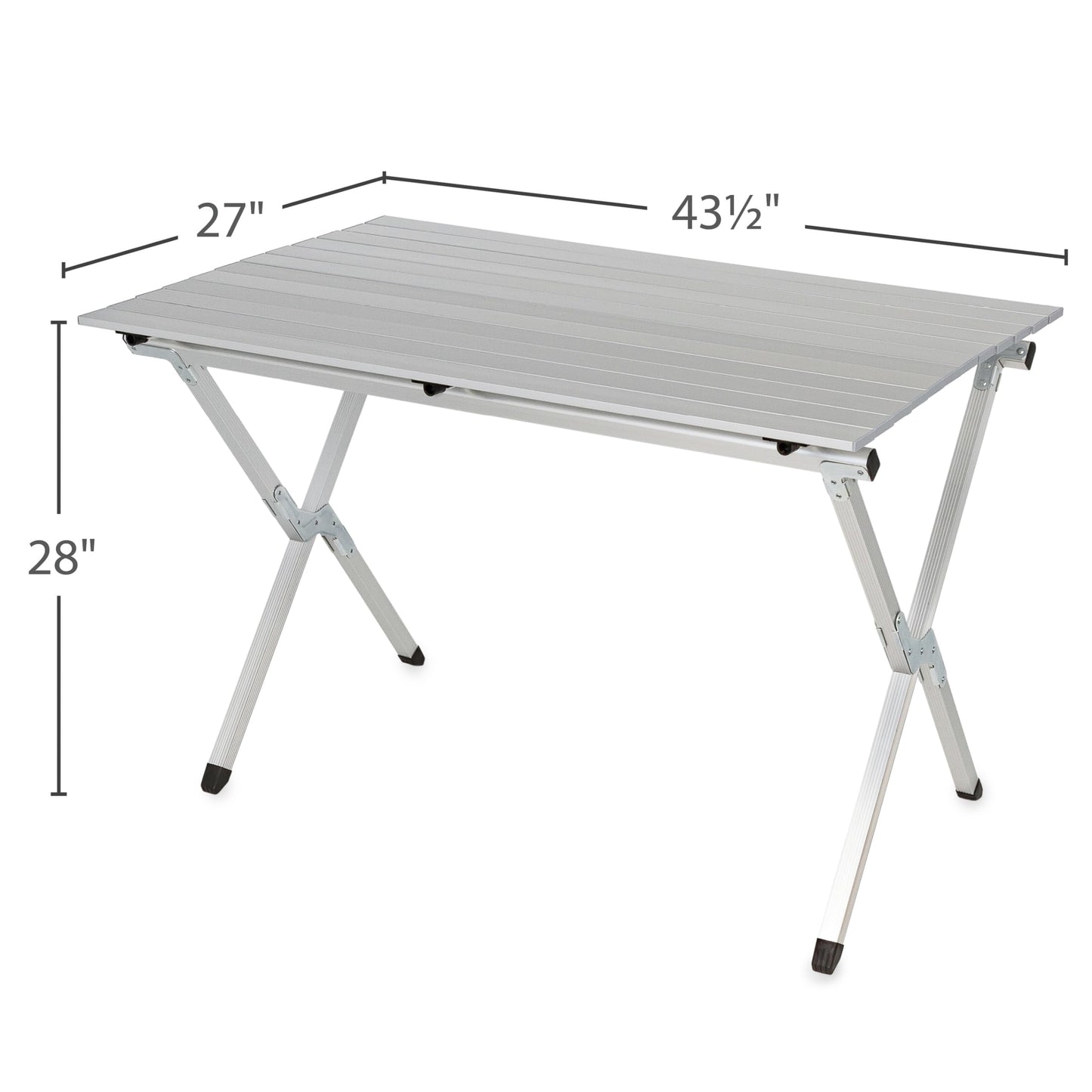 Camco Aluminum Roll-Up Table with Carrying Bag | Lightweight & Easy-to-Carry | Comfortably Sits 4-6 People | Ideal for Tailgating, Camping, The Beach, Parties & More (51892)