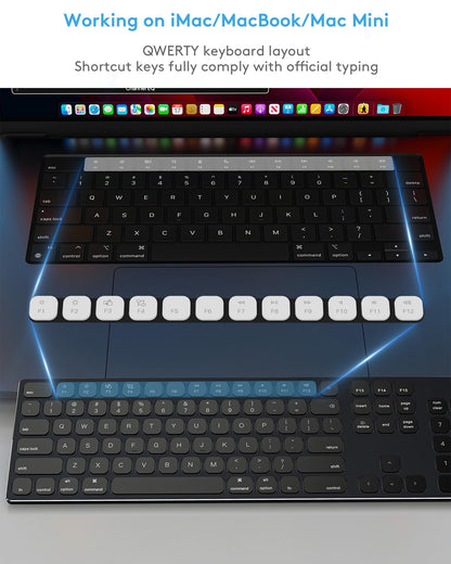 Yivandi Wired Keyboard for Apple Computer – Sleek Aluminum Housing,Precise106 Keys Compatible to Mac OS,Plug-N-Play iMac/Mac/MacBook Keyboard with Numeric keypad