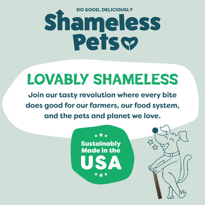 Shameless Pets Dental Treats for Dogs, A Cluck A Day - with Digestive Support for Teeth Cleaning & Fresh Breath - Dog Bones Dental Chews Free from Grain, Corn & Soy