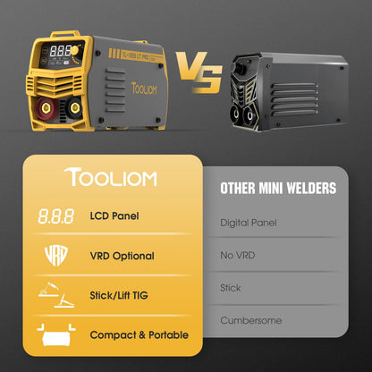 TOOLIOM 135A Stick/Lift TIG Welder 110V MMA ARC Welder Machine with Lift TIG Torch with LCD Display Portable Welding Machine