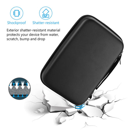 ProCase Hard Travel Electronic Organizer Case for MacBook Power Adapter Chargers Cables Power Bank Apple Magic Mouse Apple Pencil USB Flash Disk SD Card Small Portable Accessories Bag -Black, L