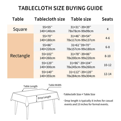 Deep Dream Table Cloth Rectangle Table, Rustic Waterproof Cotton Linen Tablecloths, Wrinkle Free Farmhouse Style Table Cloths for Parties, Kitchen Dining, Holiday, 55''x102'', 8-10 Seats