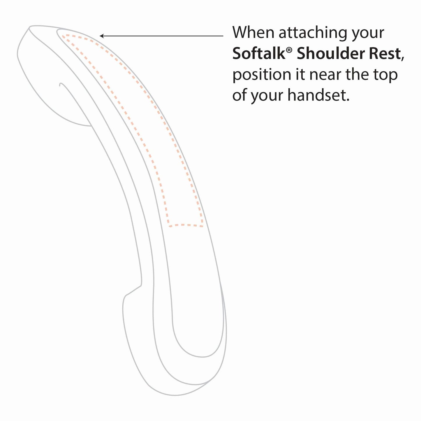 Softalk Antibacterial Black Phone Shoulder Rest | Landline Telephone Accessory (00101M)