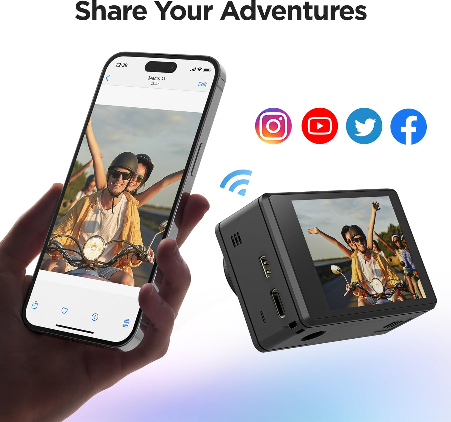 TIMNUT 4K Action Camera Touchscreen - Dual Screen Ultra HD EIS WiFi Sports Camcorder, 40M Waterproof, 170 Wide Angle Vlog Camera, 20MP Underwater with Remote Control and 2 Batteries