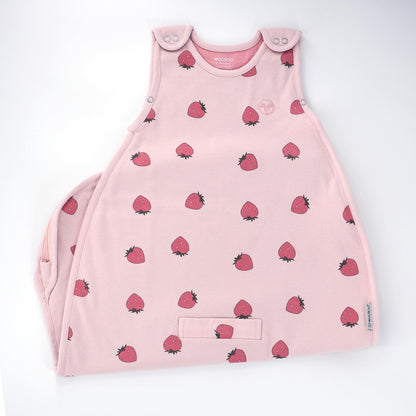 Woolino Toddler Sleeping Sack, 4 Season, Merino Wool and Organic Cotton, Baby Sleep Bag, 2-4 Years, Strawberry