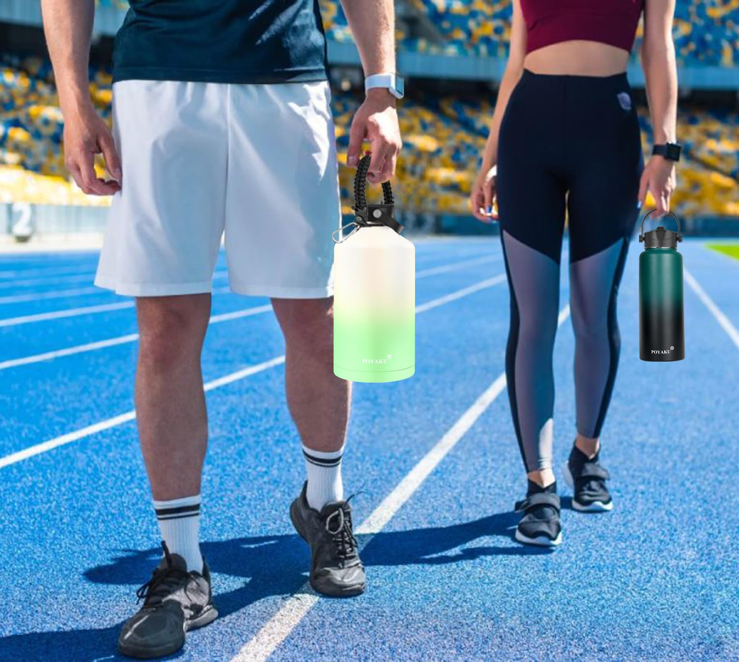 Water Bottle Insulated 32oz 40oz 64oz 128oz Straw Lid Spout Lid & 3 Lids, Leak Proof, Vacuum Insulated,Stainless Steel Water Bottle Wide Mouth for Sports, Gym or Office (Indigo Crush, 32 oz)