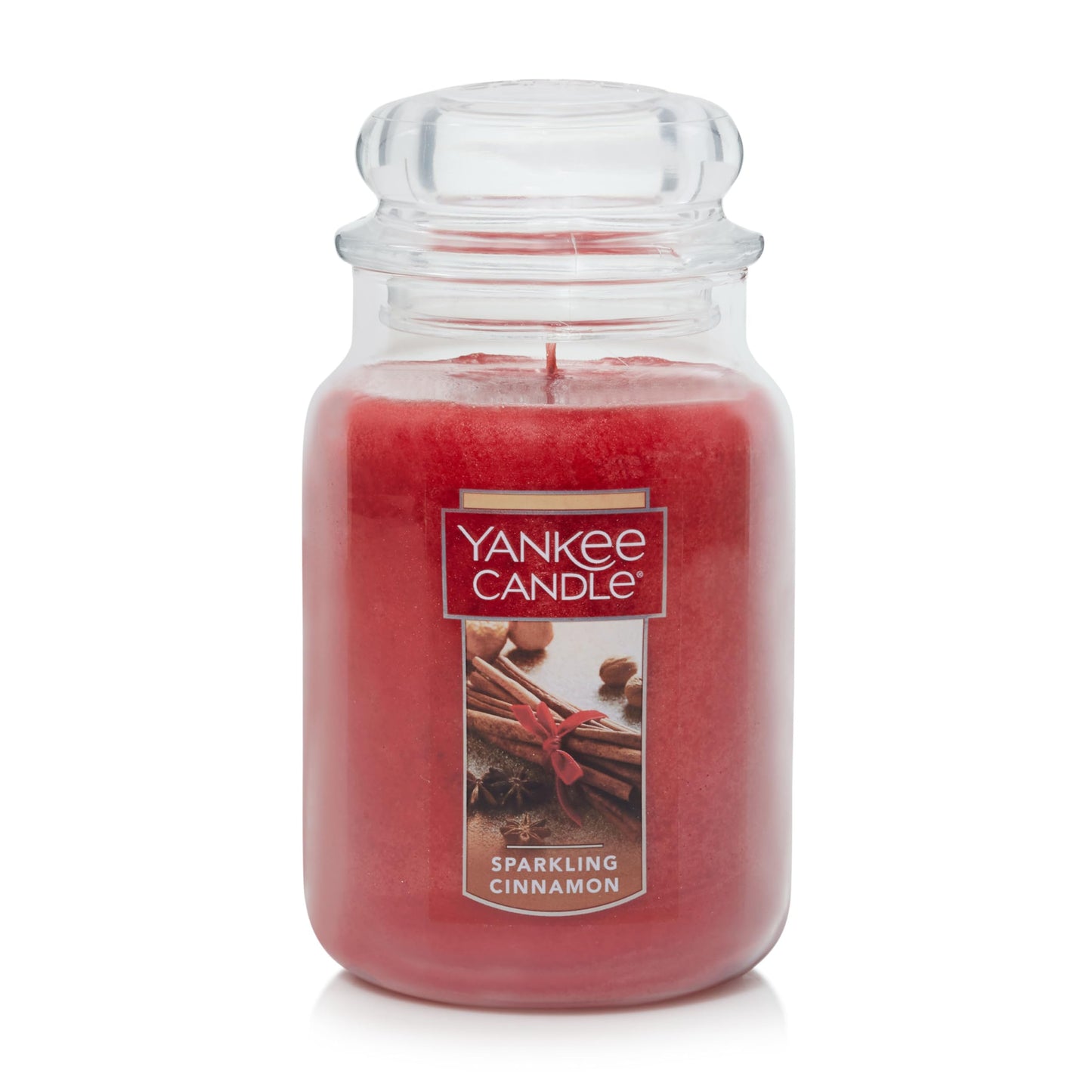 Yankee Candle Sparkling Cinnamon Scented, Classic 22oz Large Jar Single Wick Candle, Over 110 Hours of Burn Time | Holiday Gifts for All: Perfect for Fall and Winter Decor