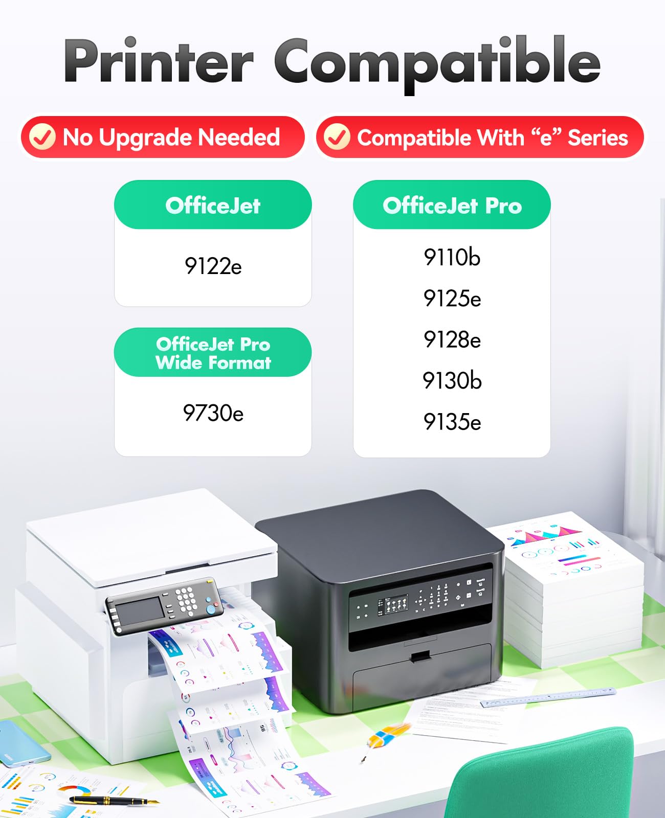 936e 936XL Ink Cartridges 4-Pack High Yield with Chip Replacement for HP 936 936e Ink Compatible with HP OfficeJet Pro 9125e 9135e 9110b 9128e 9130b Wide Format 9730e OfficeJet 9122e Inkjet Printer